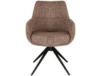 Eetkamerstoel Sky - blush - enkele stoffering - metaalkleur zwart