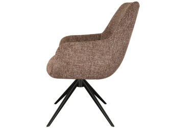 Eetkamerstoel Sky - blush - enkele stoffering - metaalkleur zwart