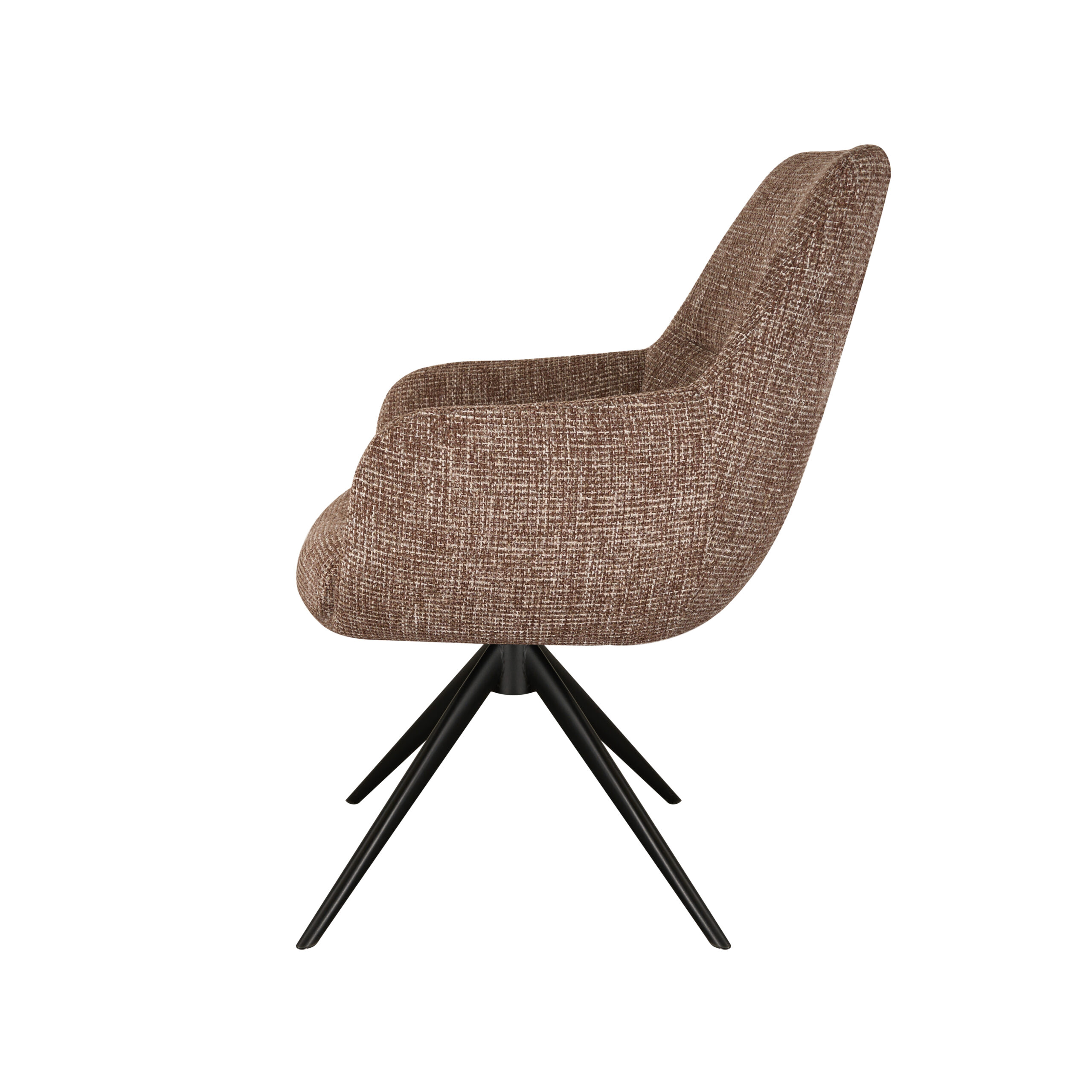 Eetkamerstoel Sky - blush - enkele stoffering - metaalkleur zwart