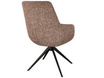 Eetkamerstoel Sky - blush - enkele stoffering - metaalkleur zwart