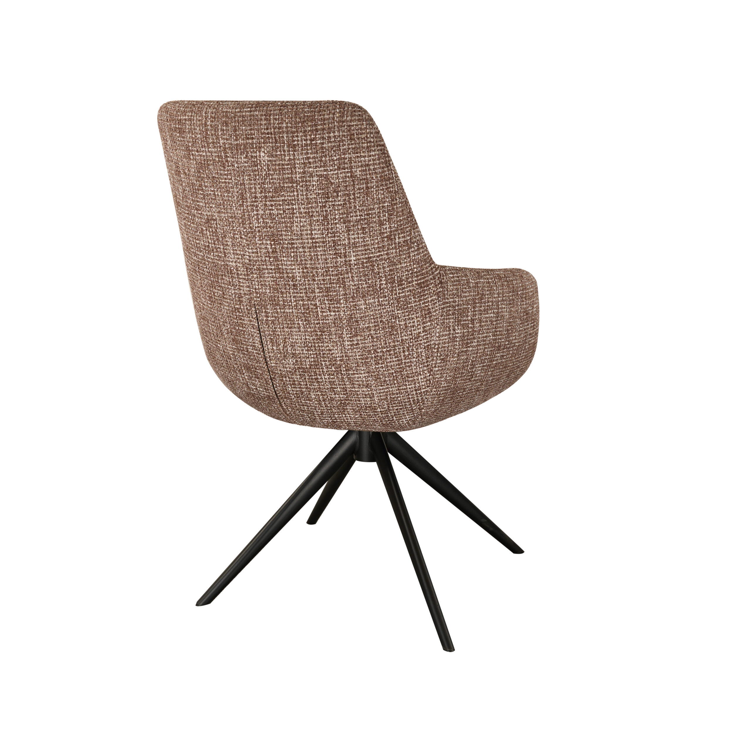 Eetkamerstoel Sky - blush - enkele stoffering - metaalkleur zwart