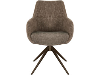 Eetkamerstoel Sky - liver - dubbele stoffering - metaalkleur anodic brown