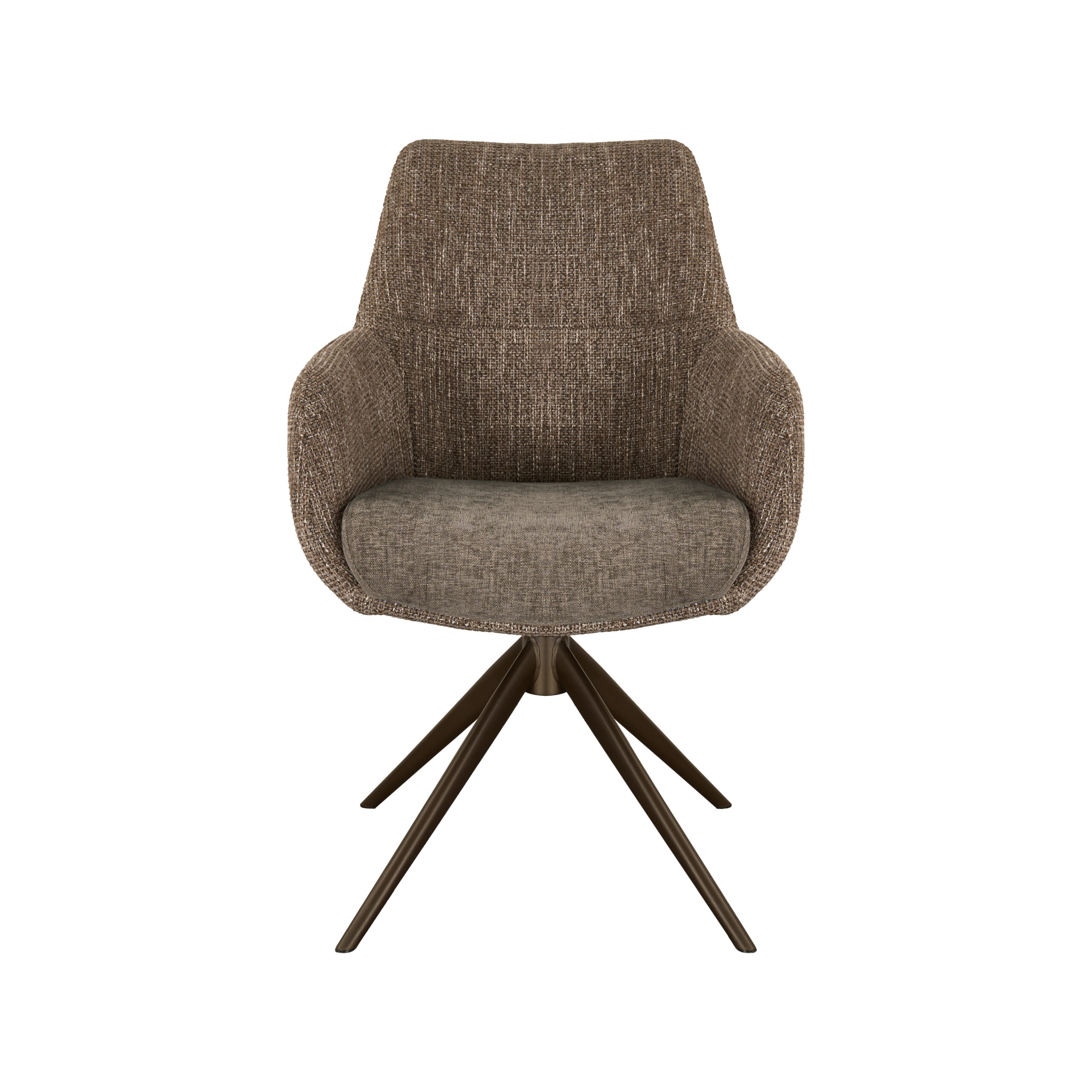 Eetkamerstoel Sky - liver - dubbele stoffering - metaalkleur anodic brown