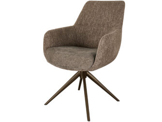 Eetkamerstoel Sky - liver - dubbele stoffering - metaalkleur anodic brown