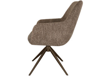 Eetkamerstoel Sky - liver - dubbele stoffering - metaalkleur anodic brown