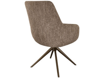 Eetkamerstoel Sky - liver - dubbele stoffering - metaalkleur anodic brown