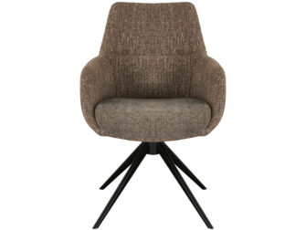 Eetkamerstoel Sky - liver - dubbele stoffering - metaalkleur zwart