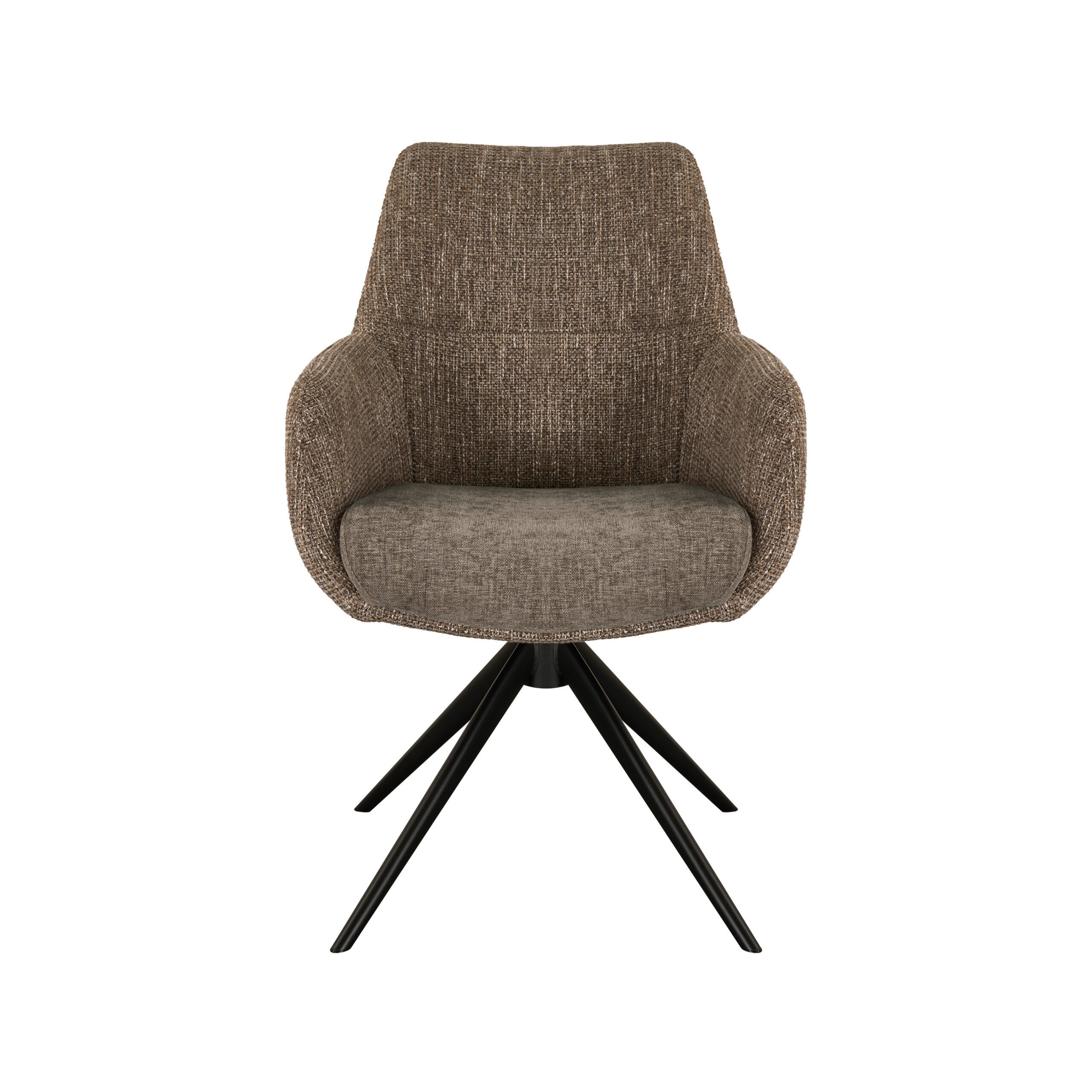 Eetkamerstoel Sky - liver - dubbele stoffering - metaalkleur zwart