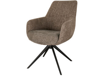 Eetkamerstoel Sky - liver - dubbele stoffering - metaalkleur zwart