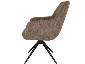 Eetkamerstoel Sky - liver - dubbele stoffering - metaalkleur zwart