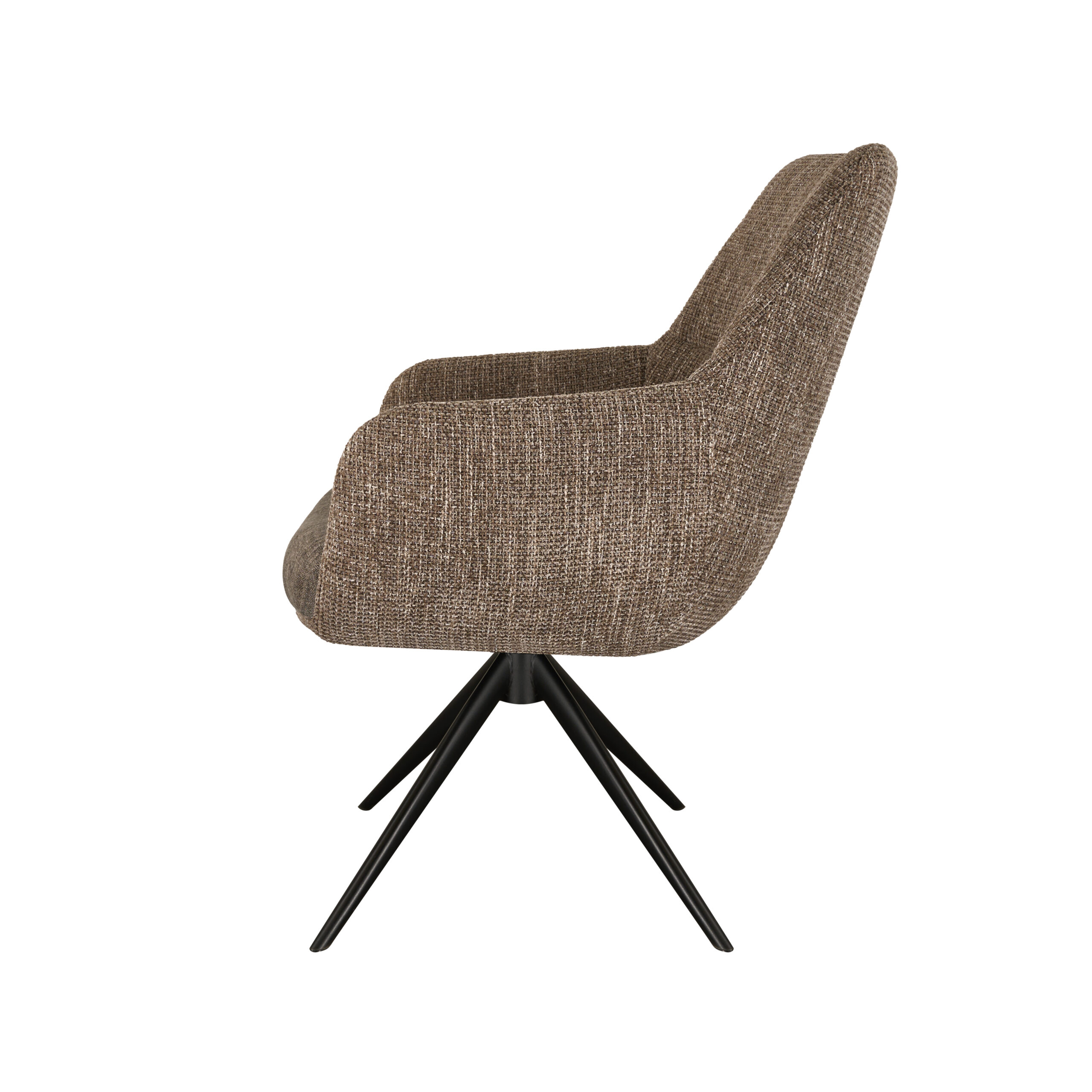 Eetkamerstoel Sky - liver - dubbele stoffering - metaalkleur zwart