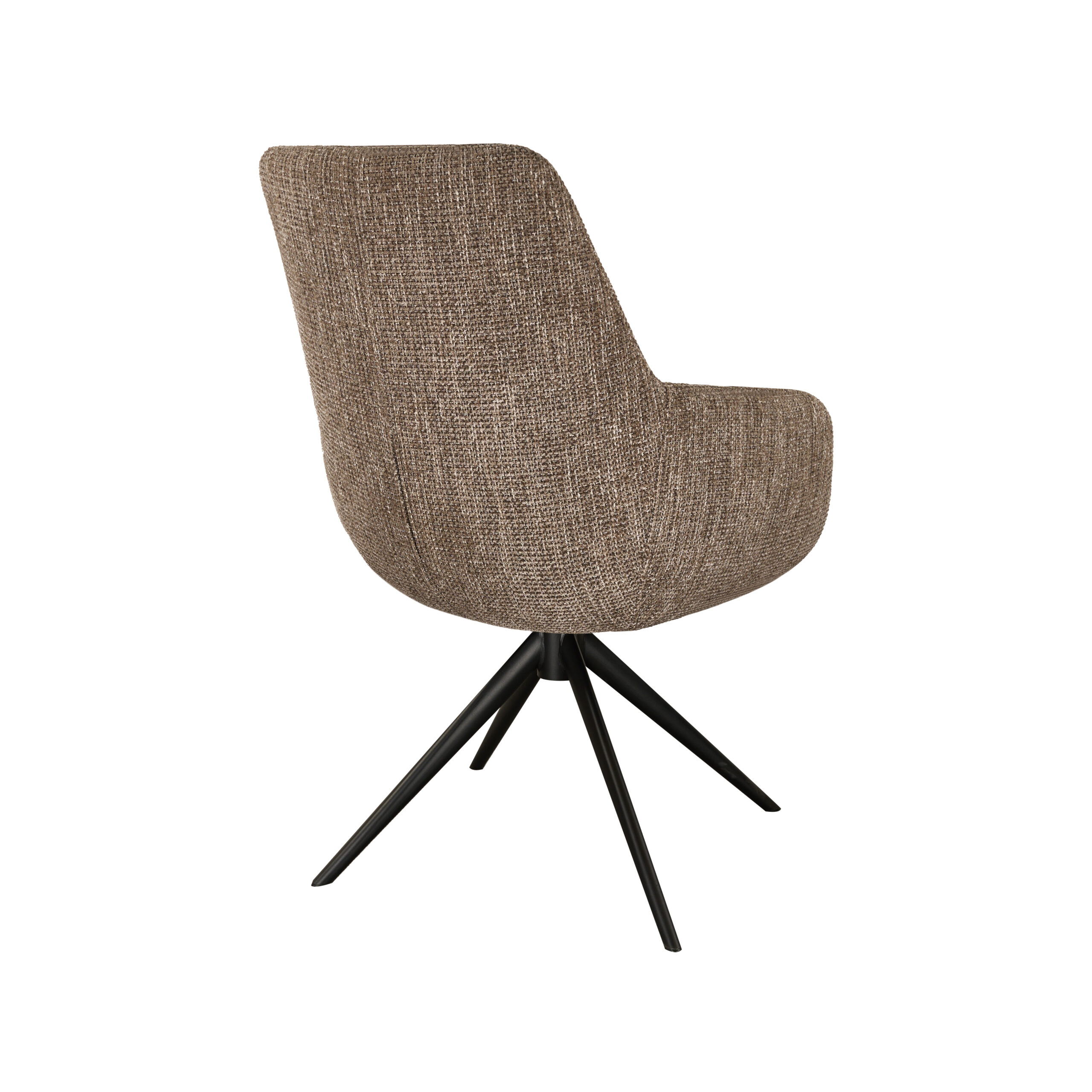 Eetkamerstoel Sky - liver - dubbele stoffering - metaalkleur zwart