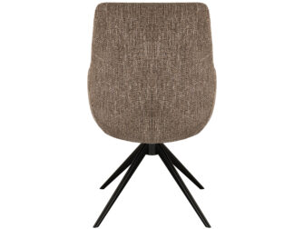 Eetkamerstoel Sky - liver - dubbele stoffering - metaalkleur zwart