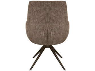 Eetkamerstoel Sky - liver - enkele stoffering - metaalkleur anodic brown