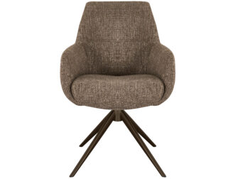 Eetkamerstoel Sky - liver - enkele stoffering - metaalkleur anodic brown