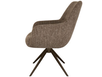 Eetkamerstoel Sky - liver - enkele stoffering - metaalkleur anodic brown