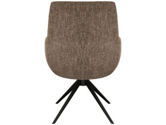 Eetkamerstoel Sky - liver - enkele stoffering - metaalkleur zwart