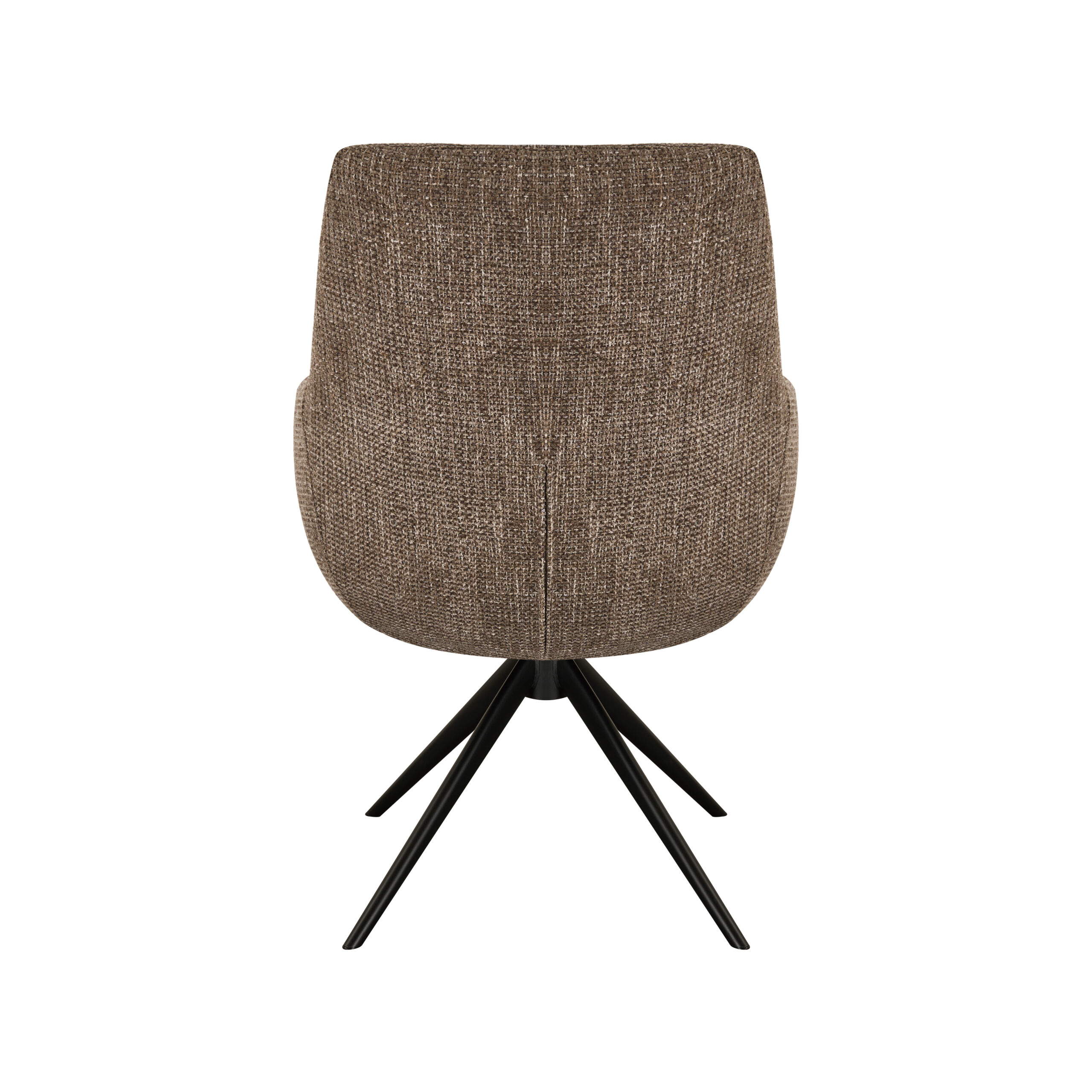 Eetkamerstoel Sky - liver - enkele stoffering - metaalkleur zwart