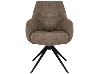 Eetkamerstoel Sky - liver - enkele stoffering - metaalkleur zwart