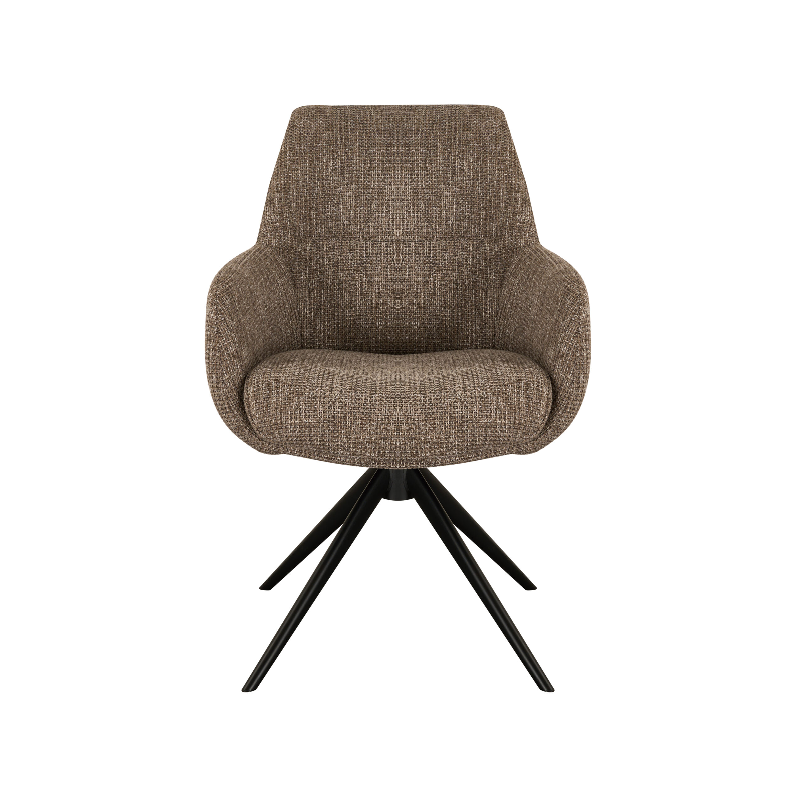 Eetkamerstoel Sky - liver - enkele stoffering - metaalkleur zwart