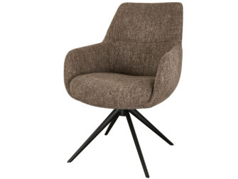 Eetkamerstoel Sky - liver - enkele stoffering - metaalkleur zwart