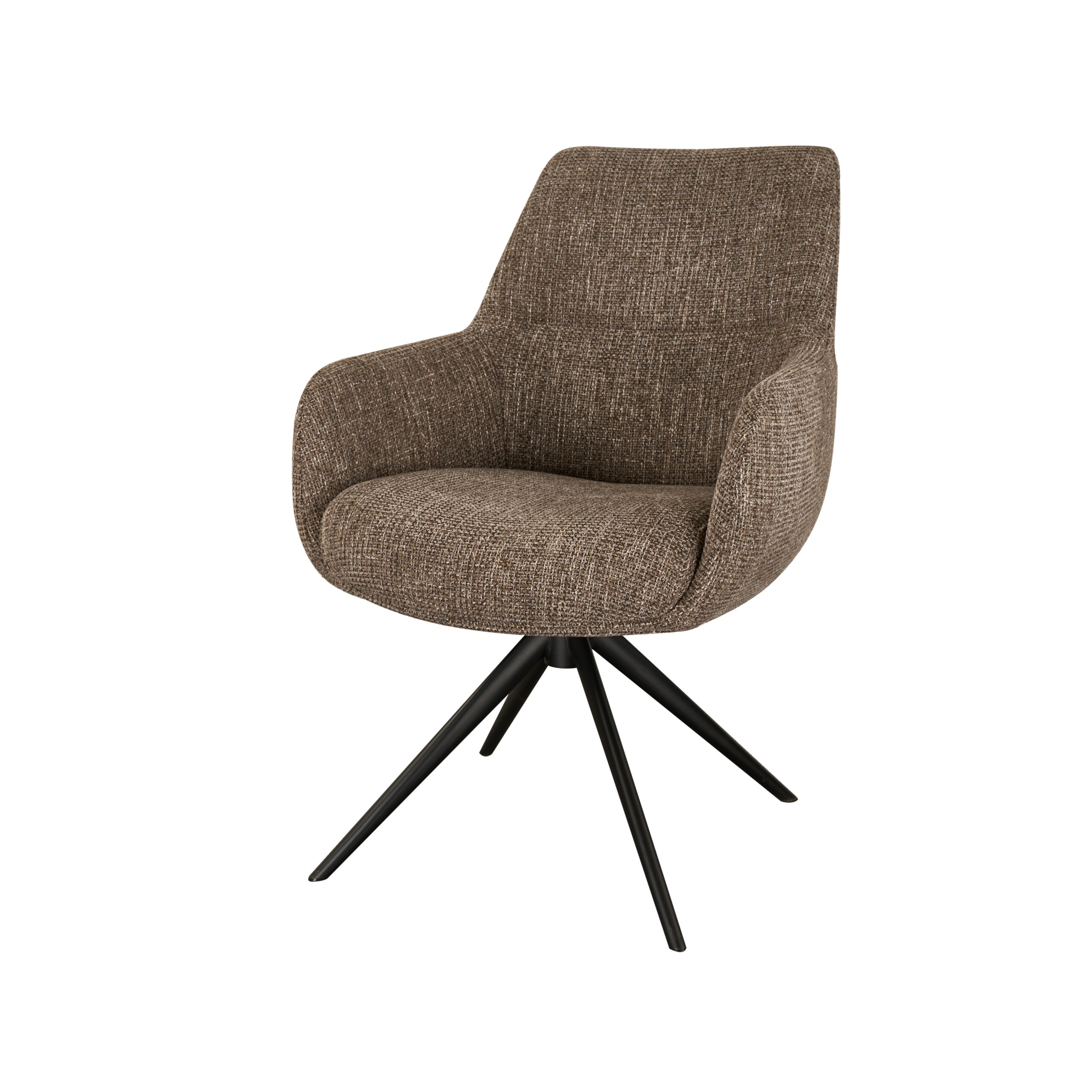 Eetkamerstoel Sky - liver - enkele stoffering - metaalkleur zwart