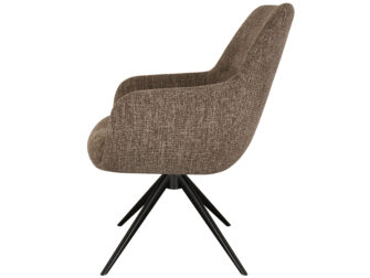 Eetkamerstoel Sky - liver - enkele stoffering - metaalkleur zwart