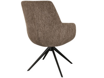 Eetkamerstoel Sky - liver - enkele stoffering - metaalkleur zwart