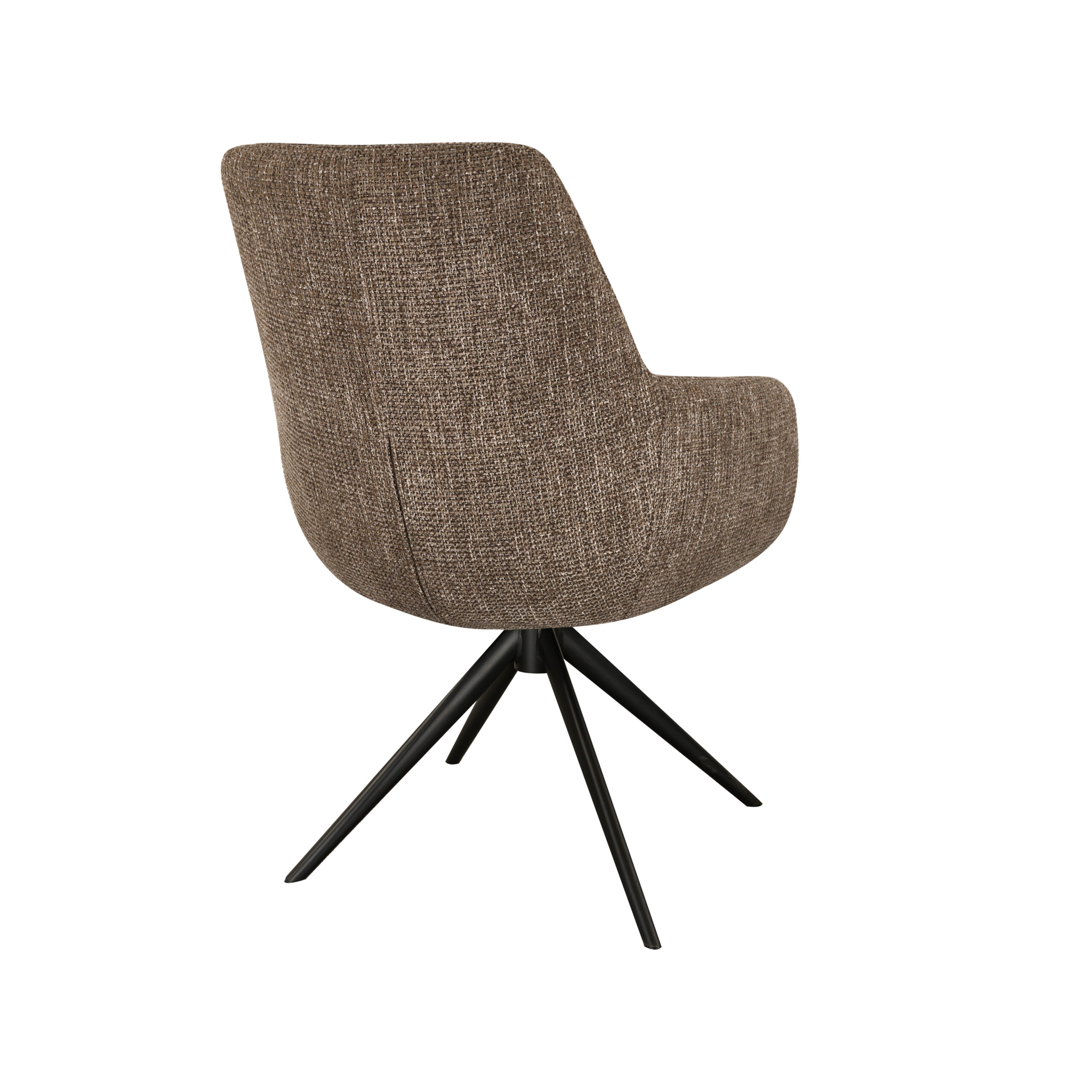 Eetkamerstoel Sky - liver - enkele stoffering - metaalkleur zwart