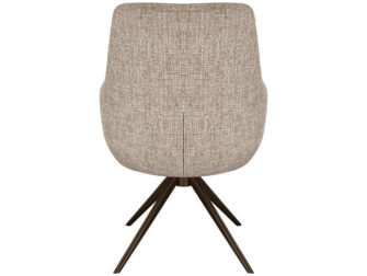 Eetkamerstoel Sky - naturel - dubbele stoffering - metaalkleur anodic brown