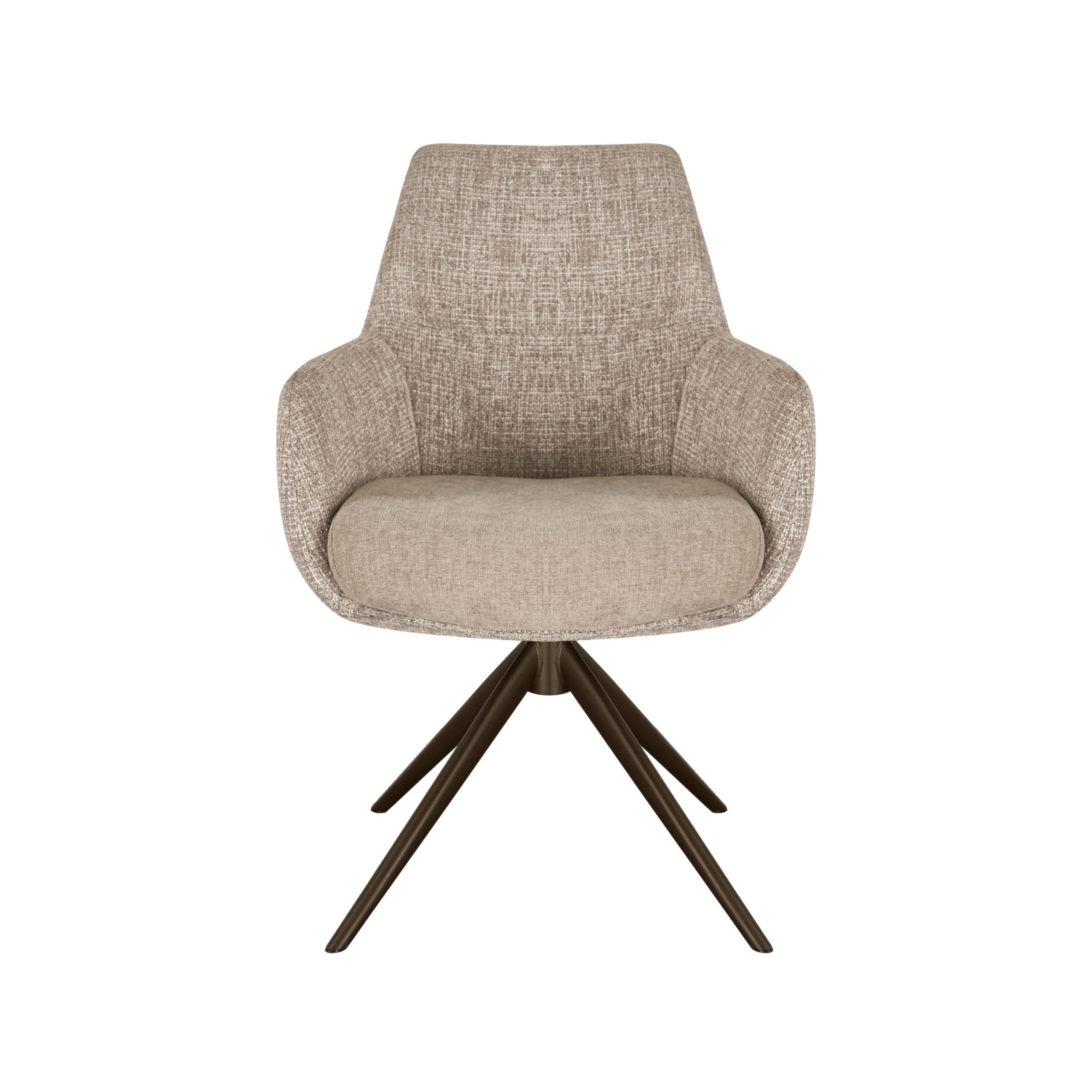 Eetkamerstoel Sky - naturel - dubbele stoffering - metaalkleur anodic brown