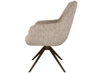 Eetkamerstoel Sky - naturel - dubbele stoffering - metaalkleur anodic brown