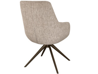 Eetkamerstoel Sky - naturel - dubbele stoffering - metaalkleur anodic brown