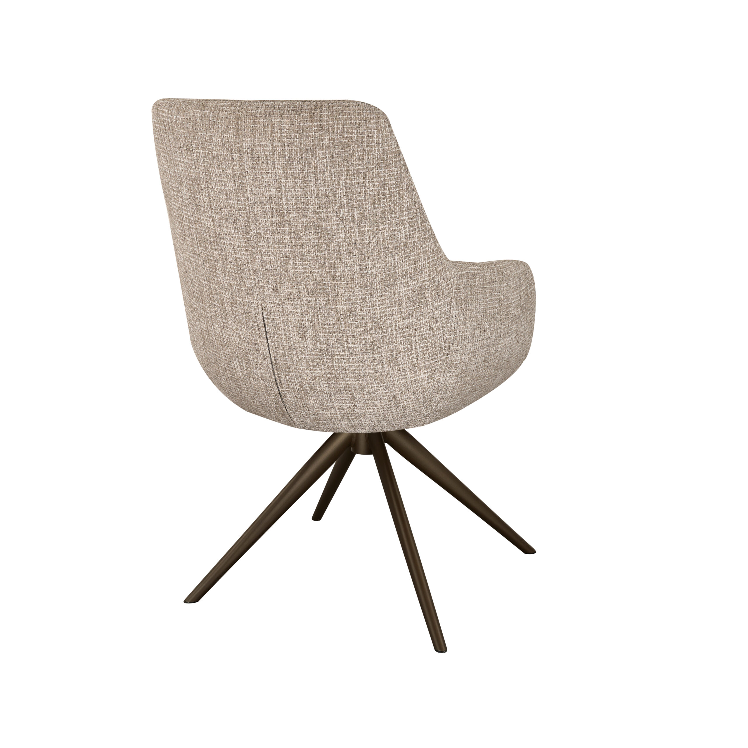 Eetkamerstoel Sky - naturel - dubbele stoffering - metaalkleur anodic brown