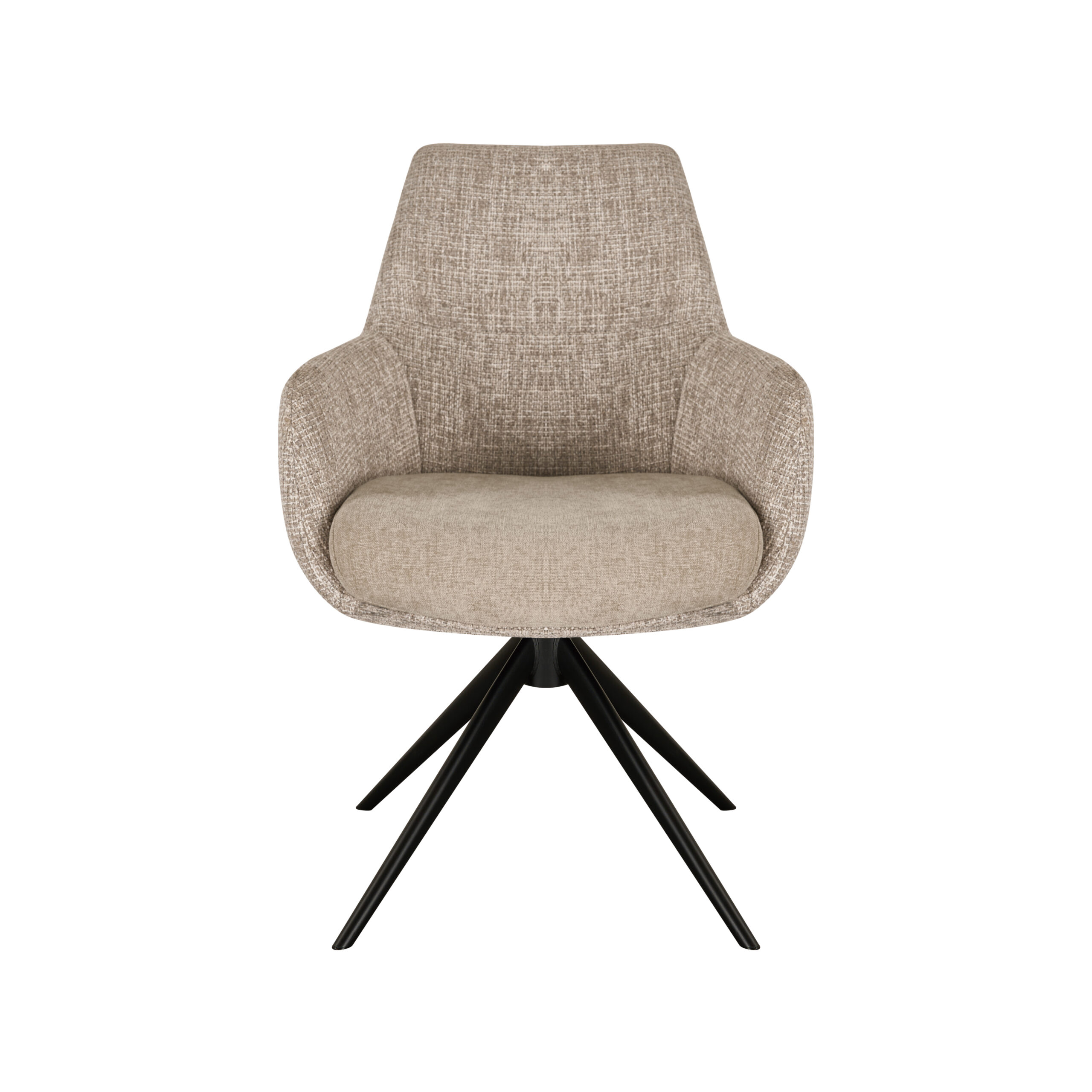 Eetkamerstoel Sky - naturel - dubbele stoffering - metaalkleur zwart