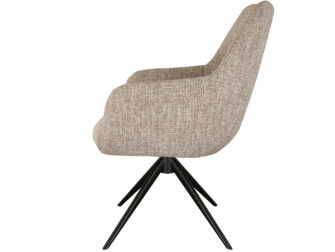 Eetkamerstoel Sky - naturel - dubbele stoffering - metaalkleur zwart