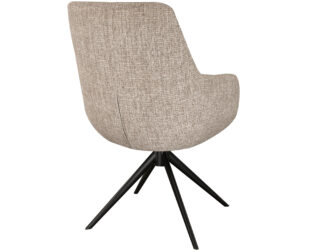 Eetkamerstoel Sky - naturel - dubbele stoffering - metaalkleur zwart