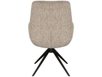 Eetkamerstoel Sky - naturel - dubbele stoffering - metaalkleur zwart