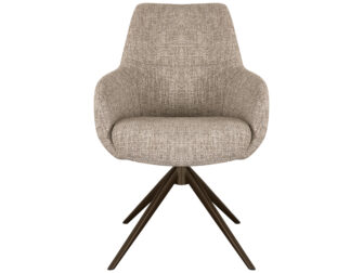 Eetkamerstoel Sky - naturel - enkele stoffering - metaalkleur anodic brown
