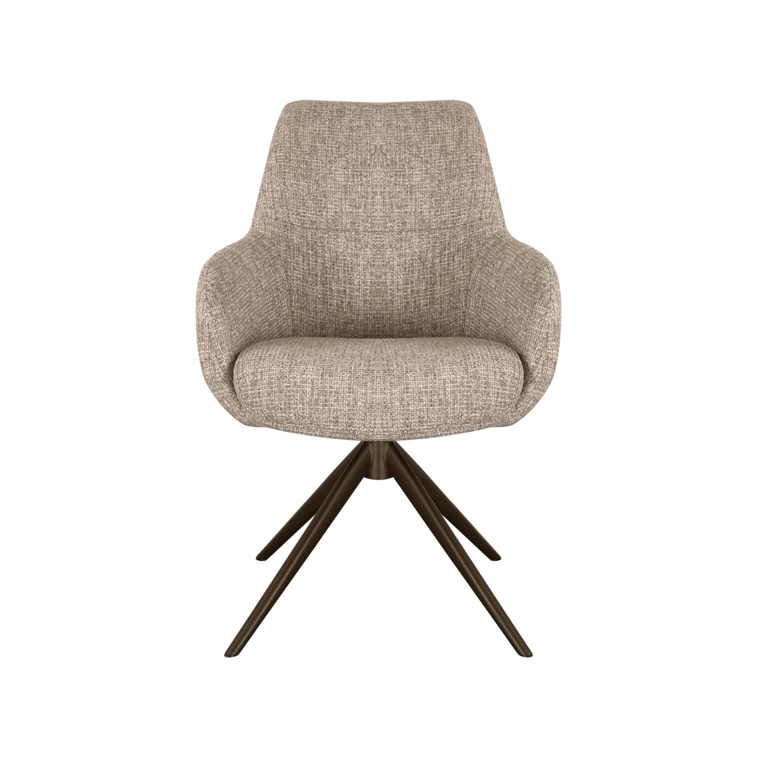 Eetkamerstoel Sky - naturel - enkele stoffering - metaalkleur anodic brown