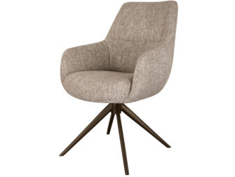 Eetkamerstoel Sky - naturel - enkele stoffering - metaalkleur anodic brown