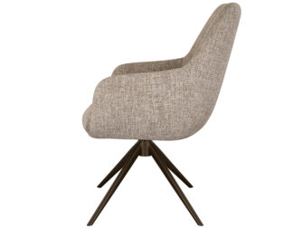 Eetkamerstoel Sky - naturel - enkele stoffering - metaalkleur anodic brown