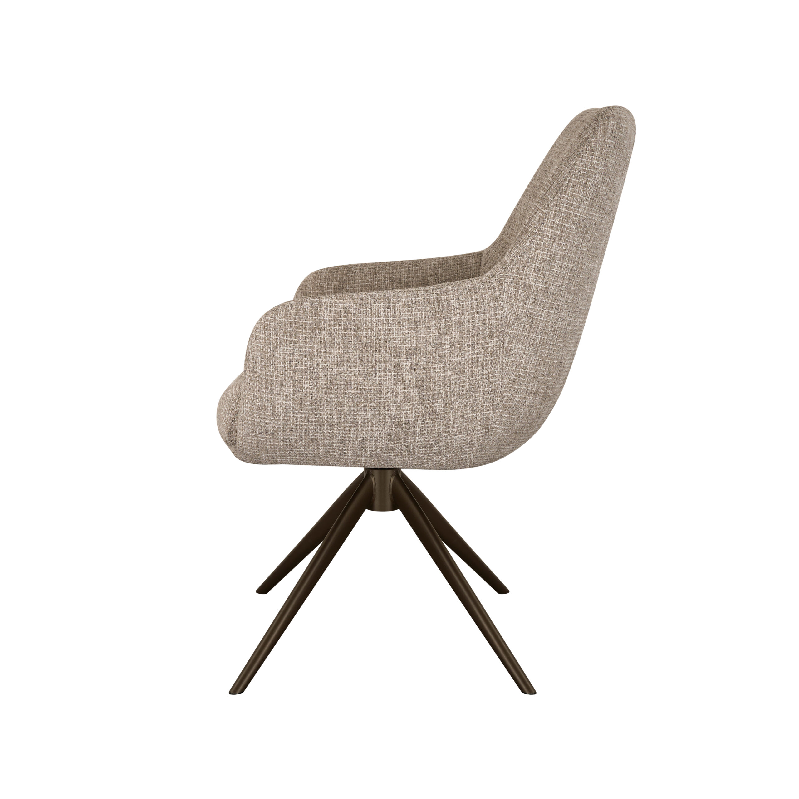 Eetkamerstoel Sky - naturel - enkele stoffering - metaalkleur anodic brown