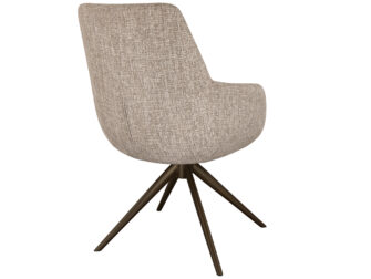 Eetkamerstoel Sky - naturel - enkele stoffering - metaalkleur anodic brown