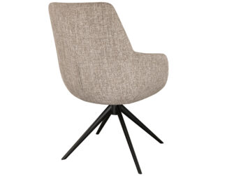 Eetkamerstoel Sky - naturel - enkele stoffering - metaalkleur zwart