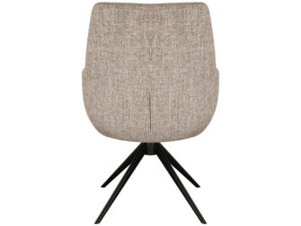 Eetkamerstoel Sky - naturel - enkele stoffering - metaalkleur zwart