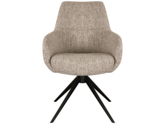 Eetkamerstoel Sky - naturel - enkele stoffering - metaalkleur zwart