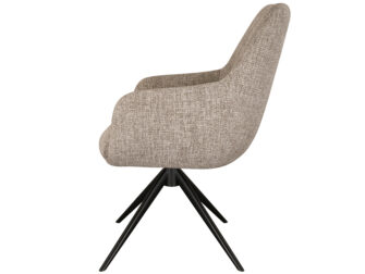 Eetkamerstoel Sky - naturel - enkele stoffering - metaalkleur zwart