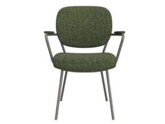 Eetkamerstoel Solis - forest - met arm - metaalkleur dark green