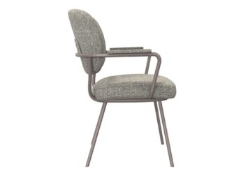 Eetkamerstoel Solis - mushroom - met arm - metaalkleur brons